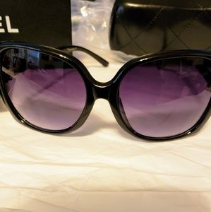 Chanel Black Oversized Sunglasses with Case